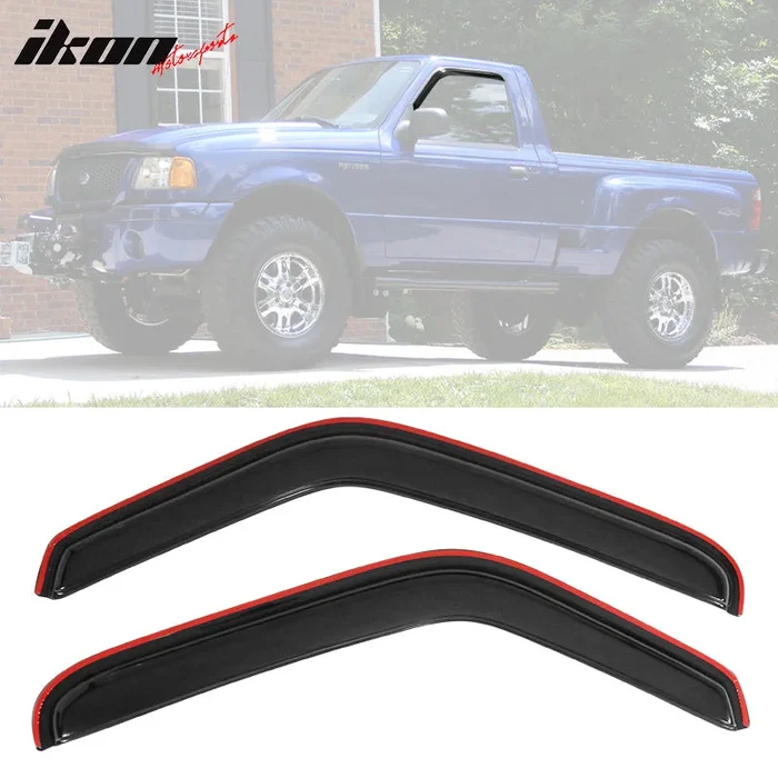 1993-2011 Ford Ranger Window Visor Slim Style Smoke Tinted Acrylic
