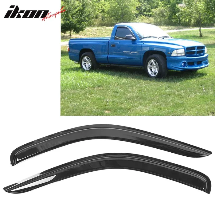 1997-2004 Dodge Dakota Stardard Cab Tape On Smoke 2PCS Window Visors A
