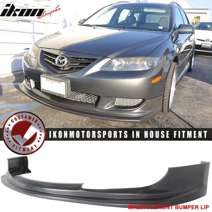 2003-2005 Mazda 6 JDM Black Front Bumper Lip Under Chin Spoiler PU
