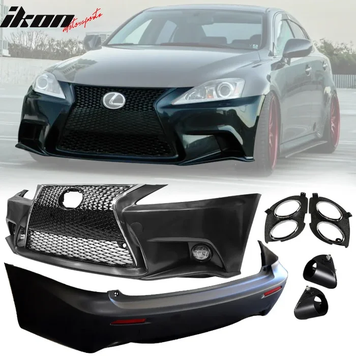 2006-2013 Lexus IS250 IS350 Front & Rear Bumper NO PDC & Muffler Tip