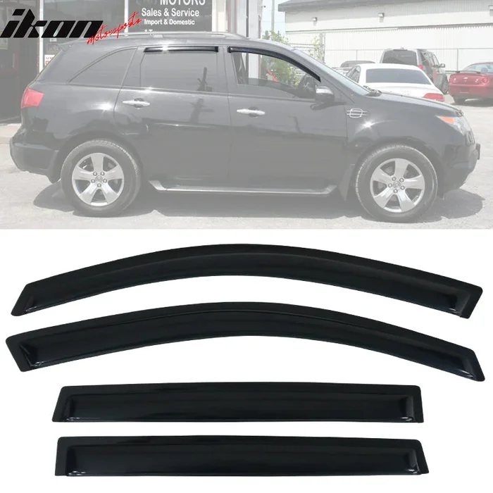 2007-2013 Acura MDX Visor Windows Rain Guard Acrylic Slim Style Smoke