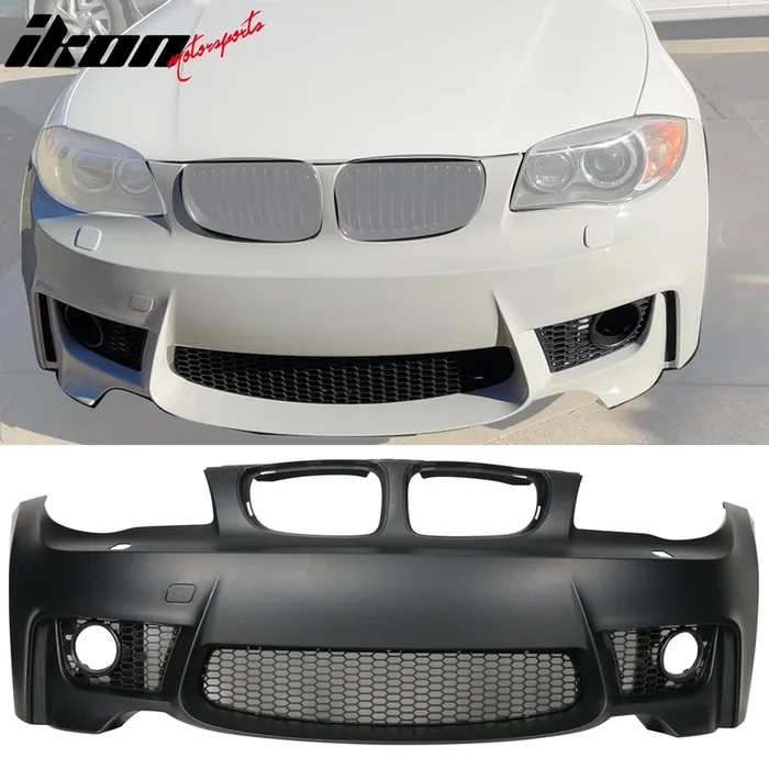 2007-2013 BMW 1 Series E82 1M Style Black Front Bumper Conversion PP