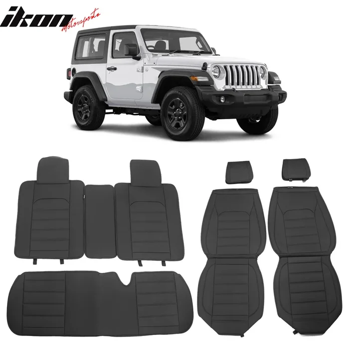 2007-2025 Jeep Wrangler JK JL Leather Car Seat Cover w/ Pocket
