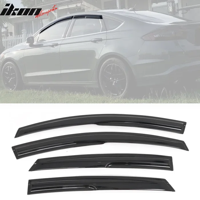 2013-2018 Ford Fusion Mugen Style Smoke Tinted Window Visors Acrylic