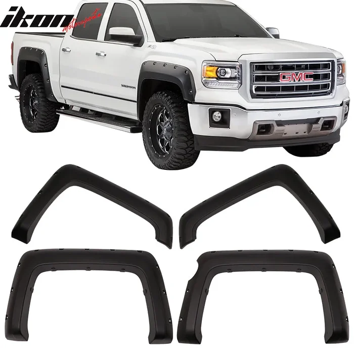 2014-2016 GMC Sierra 1500 Denali 69.3″ Pocket Rivet Fender Flares ABS