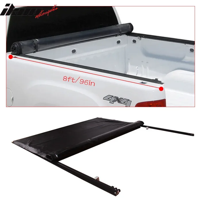 2015-2022 Ford F-150 8ft/96″ Black Lock Roll Up Tonneau Cover Aluminum