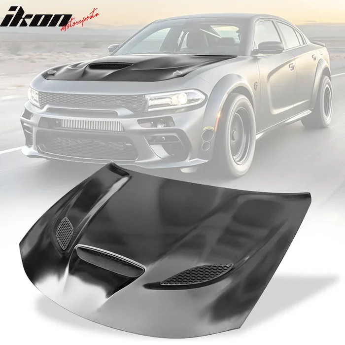 2015-2023 Dodge Charger SRT Style Car Hood Scoop Vent Black Aluminum