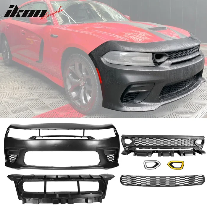 2015-2023 Dodge Charger Widebody SRT Black Front Bumper W/ LED Kits PP