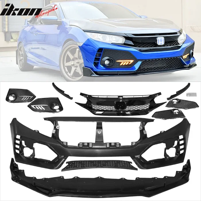 2016-2018 Honda Civic Type-R Front Bumper & Lip Gloss & DRL Light