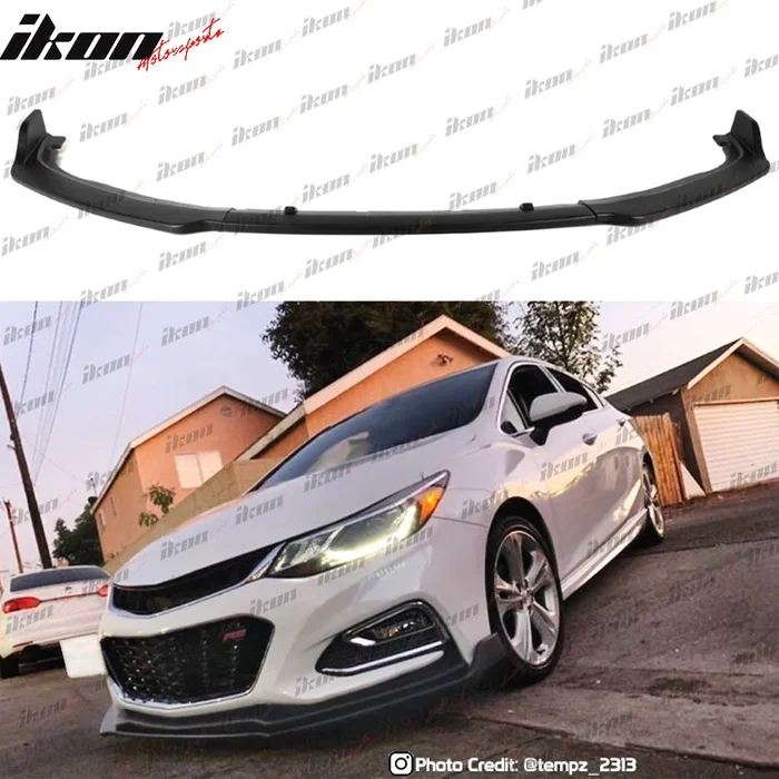 2016-2019 Chevy Cruze RS Front Lip OEM Style Unpainted Black Car Lip P