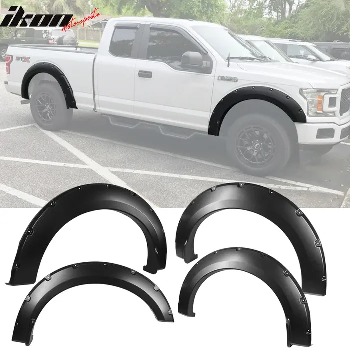 2018-2019 Ford F150 Off Road Pocket Style Smooth PP Fender Flares 4PC