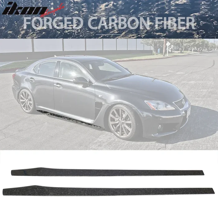77.5″ Side Skirt Extension Flat Bottom Line Lip – Forged Carbon Fiber