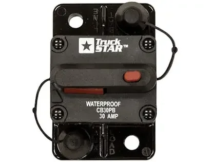 Buyers Products Company CB30PB 30 Amp Circuit Breaker With Manual Push-To-Trip Reset