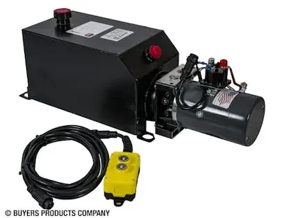 Buyers Products Company PU303LRSA Buyers 3-Way Dc Power Unit-Electric Controls Horizontal 3 Gallon Steel Reservoir