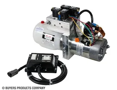 Buyers Products Company PU3593 4-Way/3-Way Dc Power Unit-Electric Controls Horizontal 0.32 Gallon Reservoir