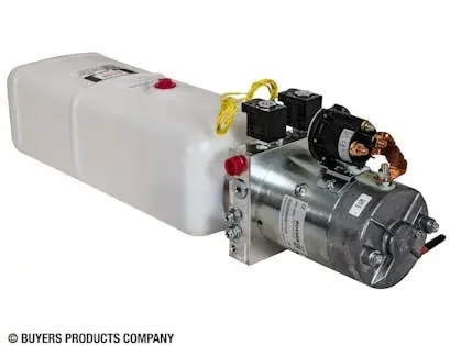 Buyers Products Company PU642LR 4-Way Dc Power Unit-Electric Controls Horizontal 1.5 Gallon Poly Reservoir