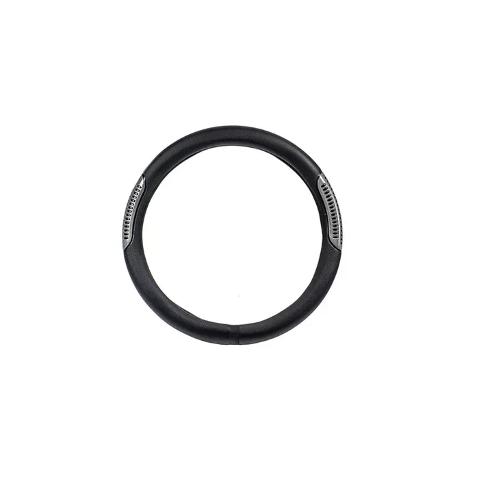 Carlinea 163537 Steering wheel cover Black, Silver, Ø 37-38cm