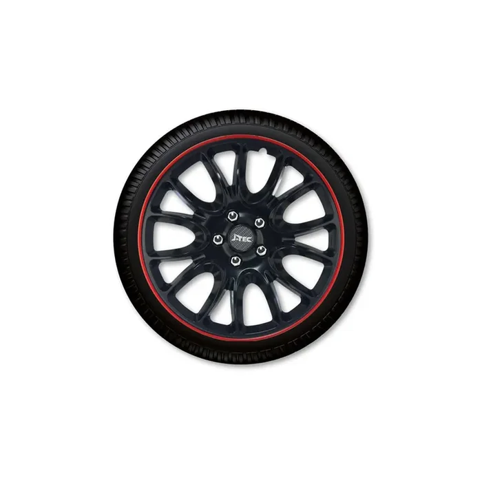 J-TEC Hero, GTR J13175 Wheel trims 13 Inch Black/Red