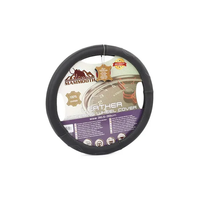MAMMOOTH Premium A050 187140 Steering wheel cover Black, Ø 36-38cm, Leather