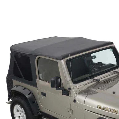 Premium Replacement Soft Top Without Upper Doors, Black Diamond With Tinted Windows – Jeep Wrangler TJ 1997-2006