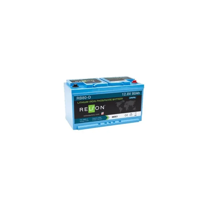 RELiON Lithium 12V 80Ah Leisure Battery LiFePO4 – REL-RB80-D