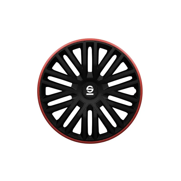 Sparco Bergamo SPC1485BKRD Wheel Trims 14 Inch (Black/Red)