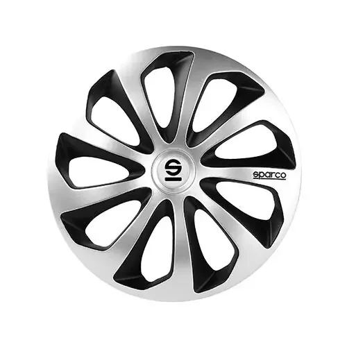Sparco Sicilia SPC1373SVBK Wheel Trims 13 Inch (Black/Silver)