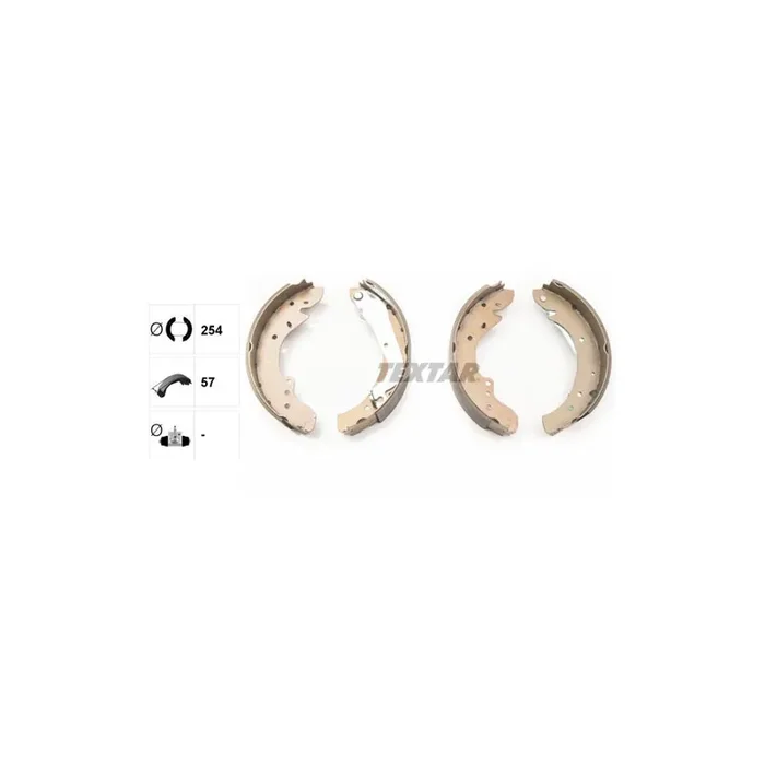 TEXTAR 91049700 Brake Shoe Set with handbrake lever