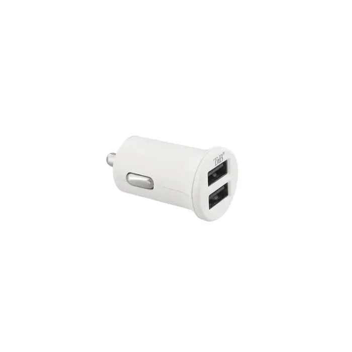 TnB 3341 In-car charger 12, 24V, Number of inlets/outlets 2 USB, with fuse, White