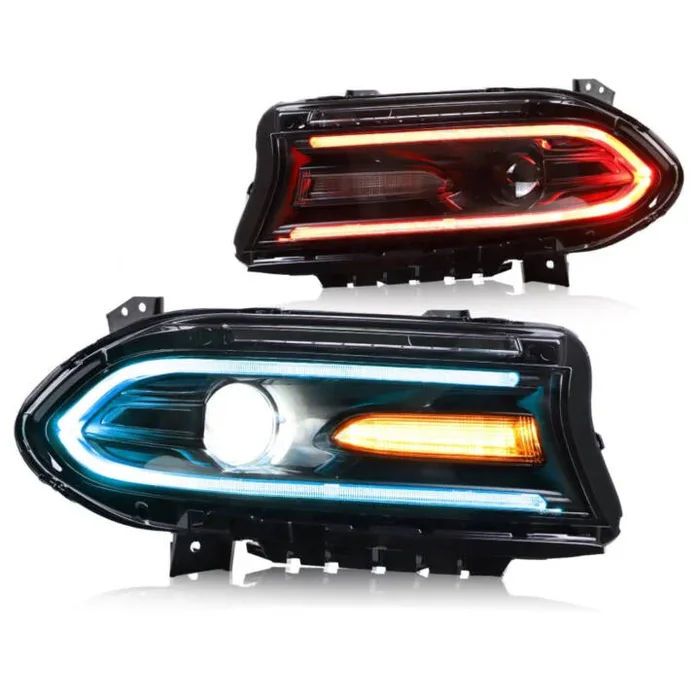 Vland 2015-2022 Dodge Charger Dual Beam Projector RGB Sequential Headlights