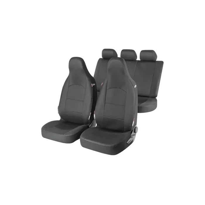 WALSER ZIPP IT Premium 11833 Car seat cover Black, Polyester, Front and Rear